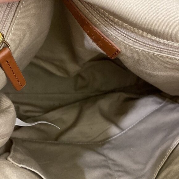 Talbots Paisley Cotton Leather Strap Purse Bag Pockets Pink Blue Spring Office - Picture 7 of 7